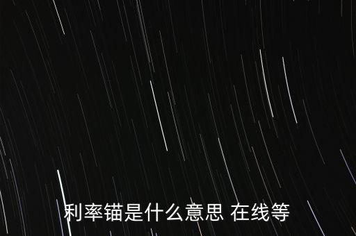 利率錨是什么意思 在線等