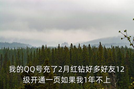 我的QQ號充了2月紅鉆好多好友12級開通一頁如果我1年不上