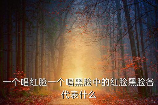 一個(gè)唱紅臉一個(gè)唱黑臉中的紅臉黑臉各代表什么