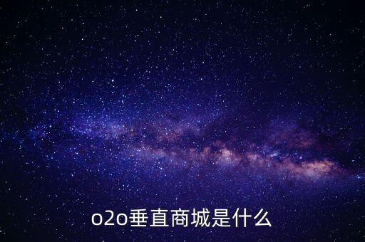 o2o垂直商城是什么