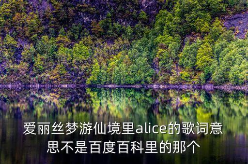 愛麗絲夢(mèng)游仙境里alice的歌詞意思不是百度百科里的那個(gè)