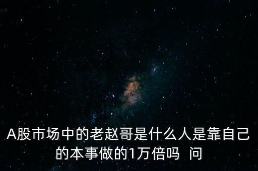 A股市場中的老趙哥是什么人是靠自己的本事做的1萬倍嗎  問