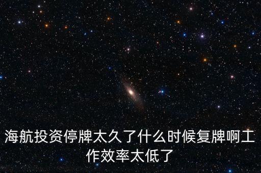 海航投資停牌太久了什么時(shí)候復(fù)牌啊工作效率太低了