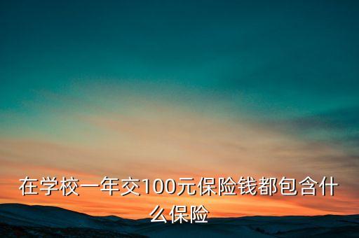 100元保險(xiǎn)都保什么，在學(xué)校一年交100元保險(xiǎn)錢都包含什么保險(xiǎn)