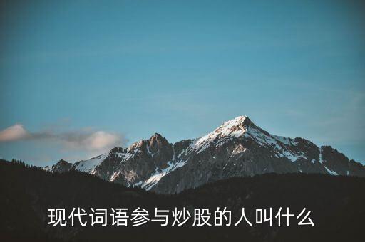 資深股民叫什么，現(xiàn)代詞語(yǔ)參與炒股的人叫什么