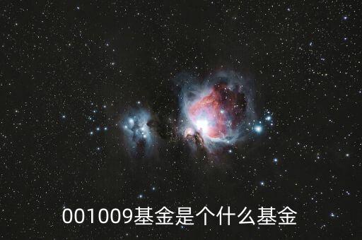 001009是什么基金，001009基金凈值查詢今天