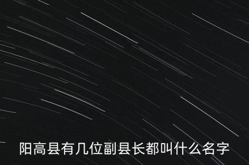 陽高縣有幾位副縣長都叫什么名字