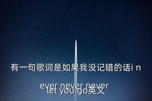 有一句歌詞是如果我沒記錯(cuò)的話i never never never let you go英文