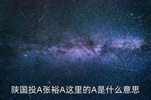 張裕a有什么可比公司，陜國投A張裕A這里的A是什么意思