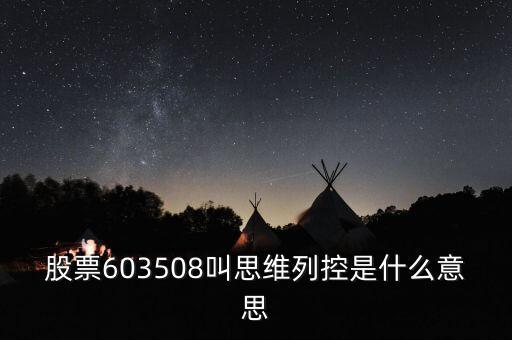 思維列控是什么公司，股票603508叫思維列控是什么意思