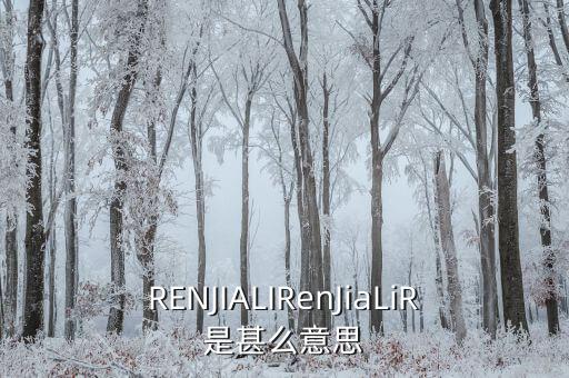 RENJIALIRenJiaLiR是甚么意思