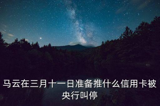 馬云在三月十一日準(zhǔn)備推什么信用卡被央行叫停