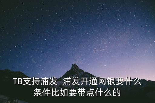 TB支持浦發(fā)  浦發(fā)開(kāi)通網(wǎng)銀要什么條件比如要帶點(diǎn)什么的