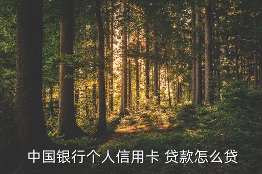  中國銀行個人信用卡 貸款怎么貸