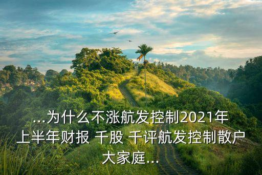 ...為什么不漲航發(fā)控制2021年上半年財(cái)報(bào) 千股 千評(píng)航發(fā)控制散戶大家庭...