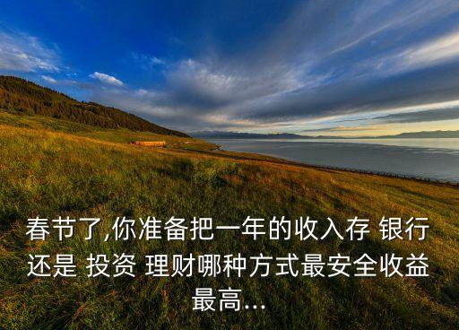 春節(jié)了,你準(zhǔn)備把一年的收入存 銀行還是 投資 理財哪種方式最安全收益最高...