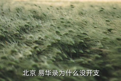  北京 易華錄為什么沒開支