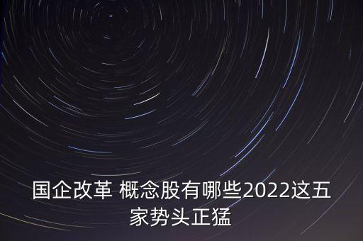 國企改革 概念股有哪些2022這五家勢(shì)頭正猛