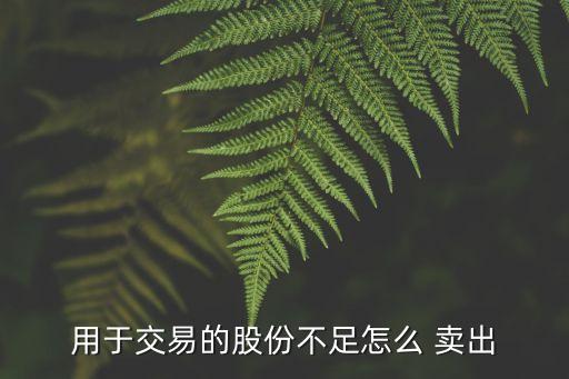 用于交易的股份不足怎么 賣出