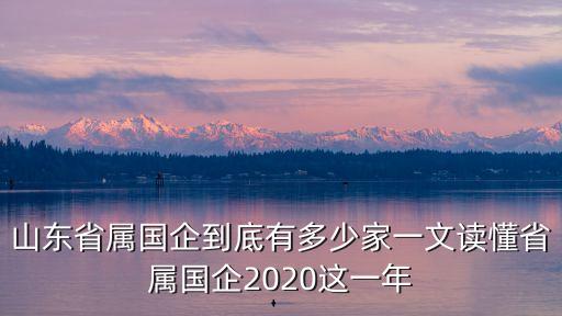 山東省屬國企到底有多少家一文讀懂省屬國企2020這一年