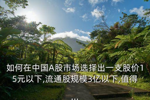 如何在中國A股市場選擇出一支股價15元以下,流通股規(guī)模3億以下,值得...