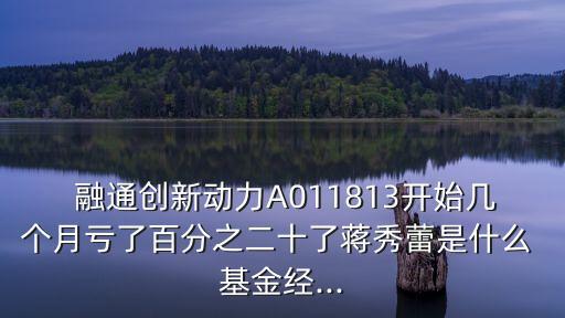  融通創(chuàng)新動(dòng)力A011813開(kāi)始幾個(gè)月虧了百分之二十了蔣秀蕾是什么 基金經(jīng)...