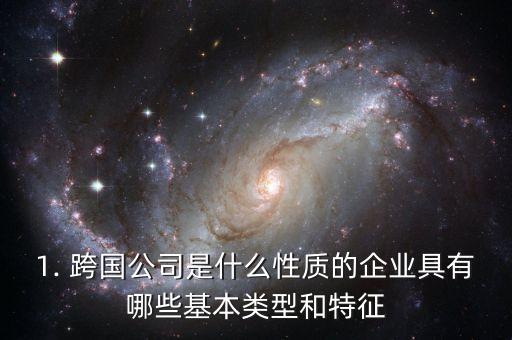 1. 跨國公司是什么性質的企業(yè)具有哪些基本類型和特征