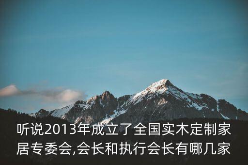 聽說2013年成立了全國實(shí)木定制家居專委會,會長和執(zhí)行會長有哪幾家