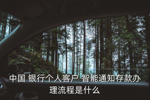 中國 銀行個(gè)人客戶 智能通知存款辦理流程是什么