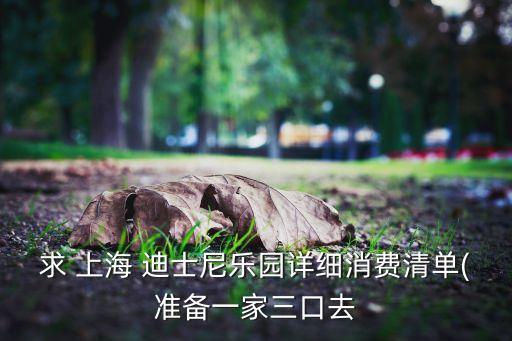 求 上海 迪士尼樂園詳細(xì)消費(fèi)清單(準(zhǔn)備一家三口去