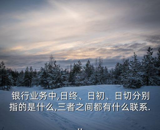  銀行業(yè)務(wù)中,日終、日初、日切分別指的是什么,三者之間都有什么聯(lián)系...