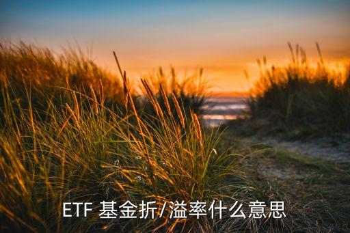 ETF 基金折/溢率什么意思