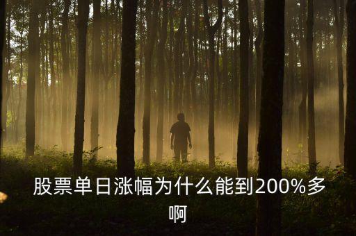  股票單日漲幅為什么能到200%多啊