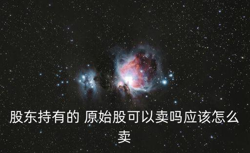 股東持有的 原始股可以賣嗎應(yīng)該怎么賣