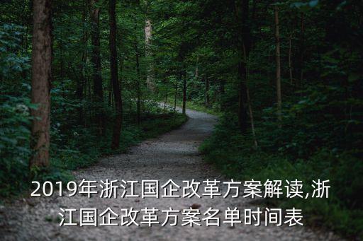 2019年浙江國企改革方案解讀,浙江國企改革方案名單時間表