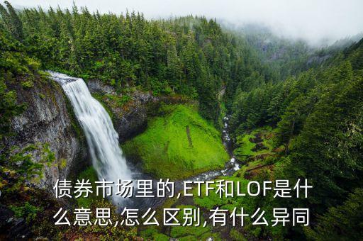  債券市場里的,ETF和LOF是什么意思,怎么區(qū)別,有什么異同