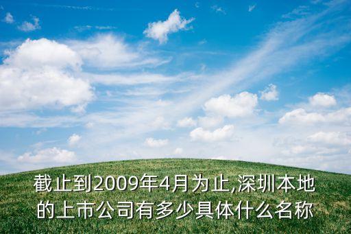 截止到2009年4月為止,深圳本地的上市公司有多少具體什么名稱