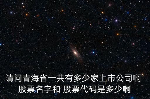 請(qǐng)問青海省一共有多少家上市公司啊 股票名字和 股票代碼是多少啊