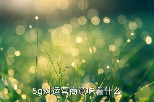 5g對運(yùn)營商意味著什么