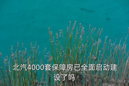  北汽4000套保障房已全面啟動建設(shè)了嗎