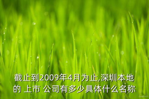 截止到2009年4月為止,深圳本地的 上市 公司有多少具體什么名稱(chēng)