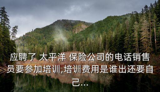 應(yīng)聘了 太平洋 保險公司的電話銷售員要參加培訓(xùn),培訓(xùn)費用是誰出還要自己...