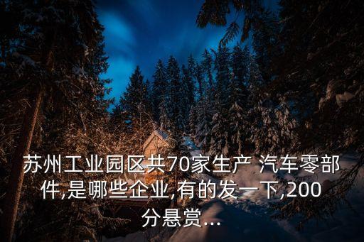 蘇州工業(yè)園區(qū)共70家生產 汽車零部件,是哪些企業(yè),有的發(fā)一下,200分懸賞...