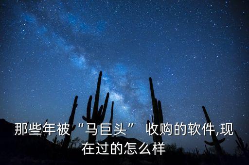 那些年被“馬巨頭” 收購(gòu)的軟件,現(xiàn)在過(guò)的怎么樣