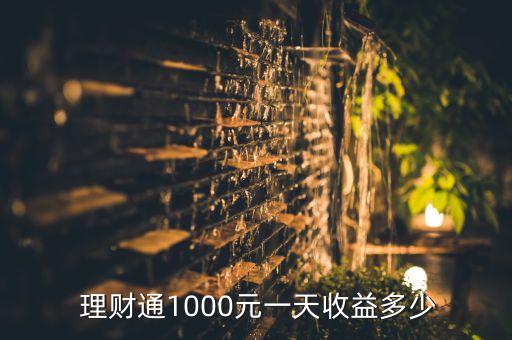  理財通1000元一天收益多少