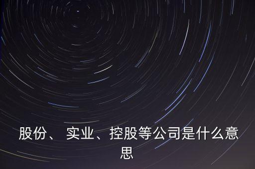  股份、 實(shí)業(yè)、控股等公司是什么意思