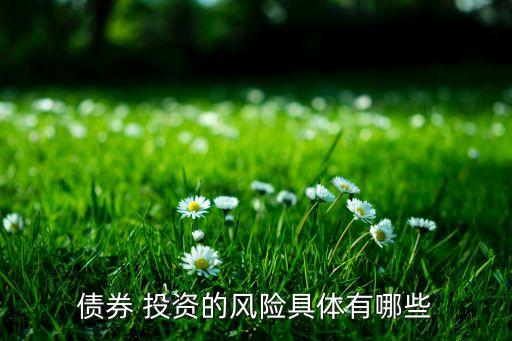 債券 投資的風(fēng)險(xiǎn)具體有哪些