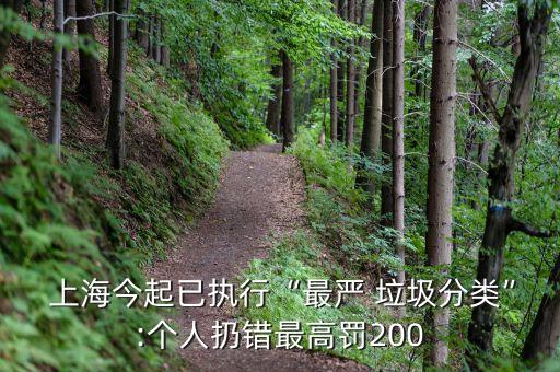  上海今起已執(zhí)行“最嚴(yán) 垃圾分類”:個人扔錯最高罰200