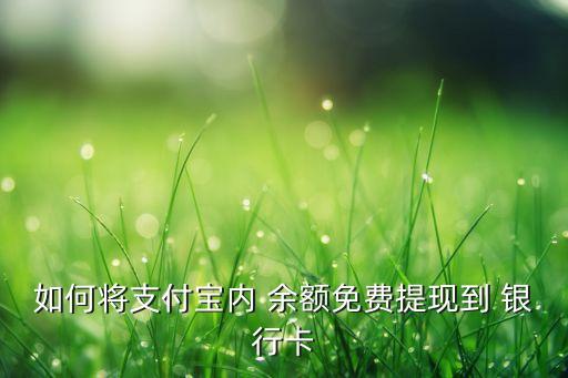 如何將支付寶內(nèi) 余額免費(fèi)提現(xiàn)到 銀行卡