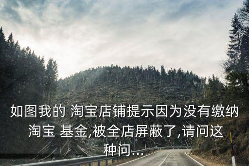 如圖我的 淘寶店鋪提示因?yàn)闆](méi)有繳納 淘寶 基金,被全店屏蔽了,請(qǐng)問(wèn)這種問(wèn)...